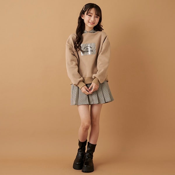 ハートポシェットつきスカパン(120cm 茶): ジュニア - ナルミヤ 