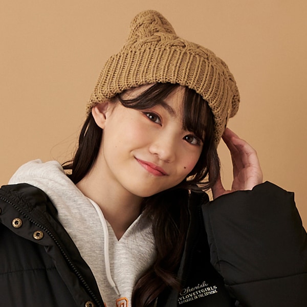 ケーブル編みニット帽(F(57) モカ茶): ジュニア ナルミヤ オンライン公式サイト