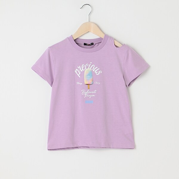 アシメ肩見せアイスバーTシャツ