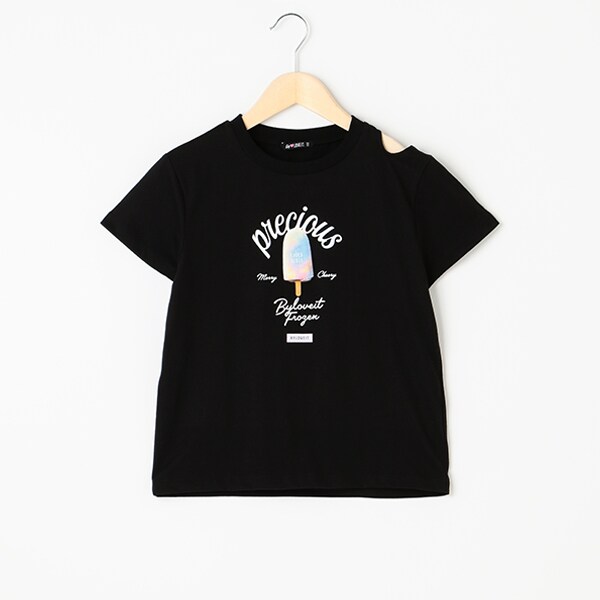 アシメ肩見せアイスバーTシャツ