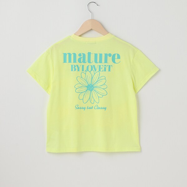 オーバーサイズフラワーTシャツ(120cm ラベンダー): ジュニア