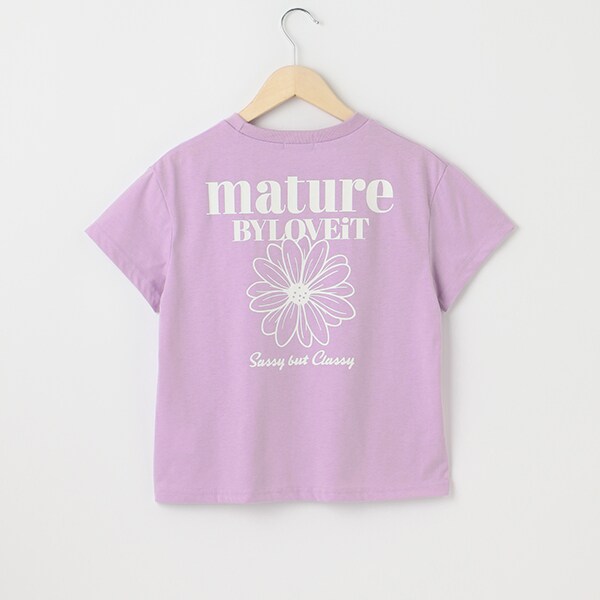 オーバーサイズフラワーTシャツ(120cm ラベンダー): ジュニア