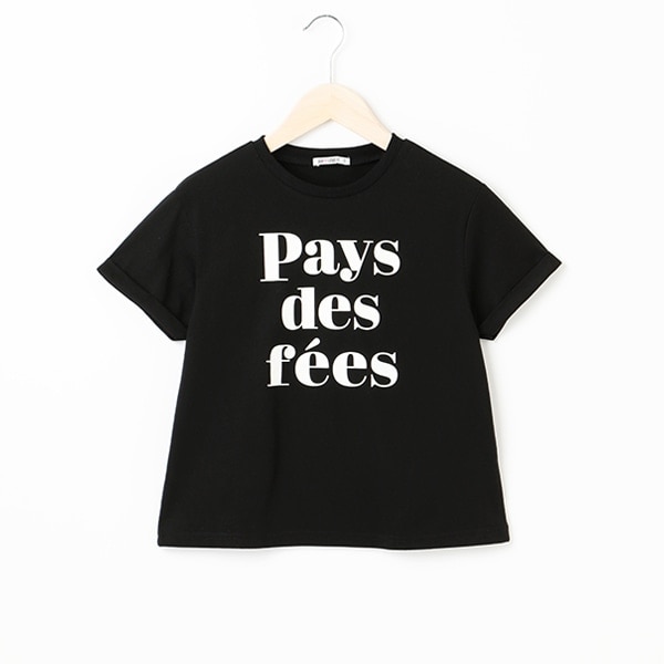 袖ロールフレンチロゴTシャツ