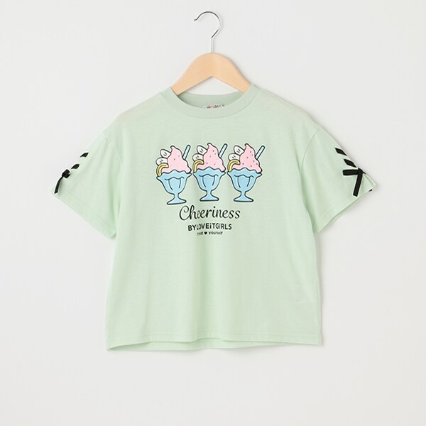 袖レースアップアイスTシャツ
