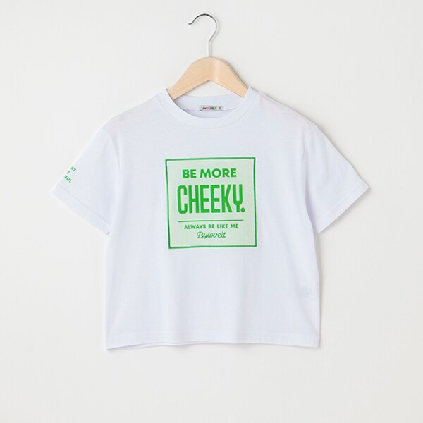 チュールフロックプリントパッチTシャツ