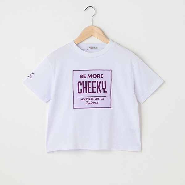 チュールフロックプリントパッチTシャツ