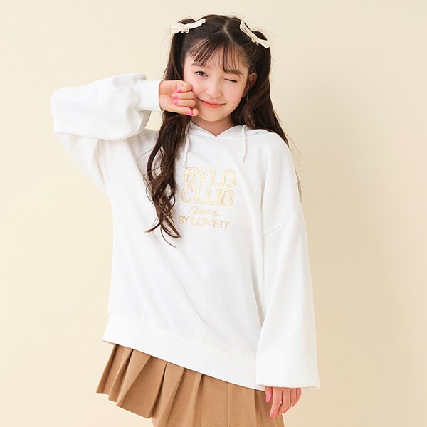 立体ロゴ刺しゅう袖ボリュームプルオーバー(120cm モデレート