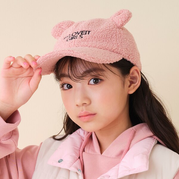 クマ耳ボアキャップ(M(54-56cm) 黒): ジュニア - ナルミヤ