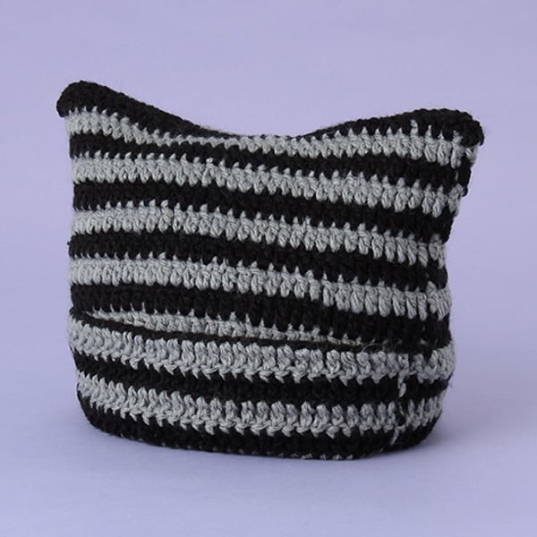 猫耳ボーダーキャップ(56-58cm)