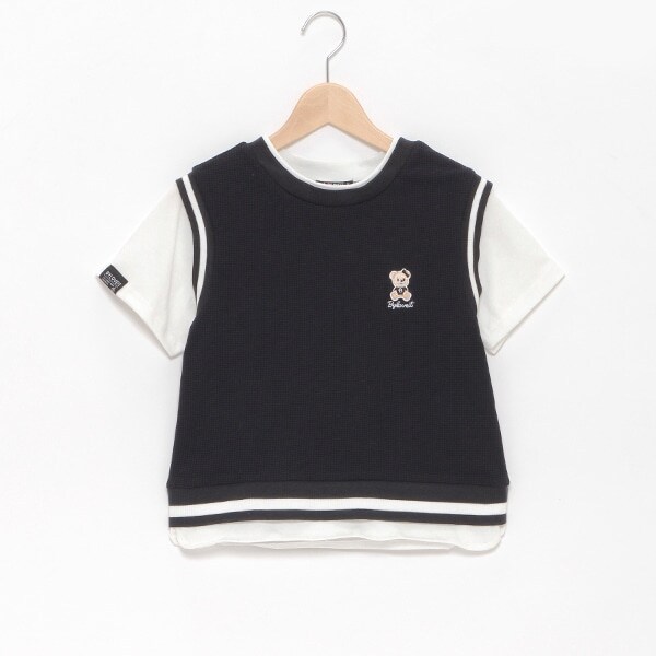 ちびたむ ラビ子ベストレイヤード風Tシャツ(120cm ライム): ジュニア - ナルミヤ