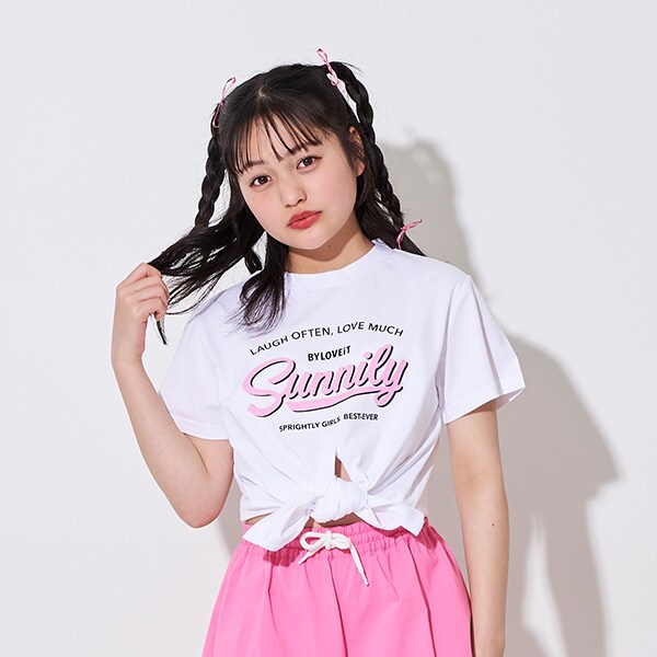 裾結び半袖Tシャツ(120cm オフ ホワイト): ジュニア - ナルミヤ