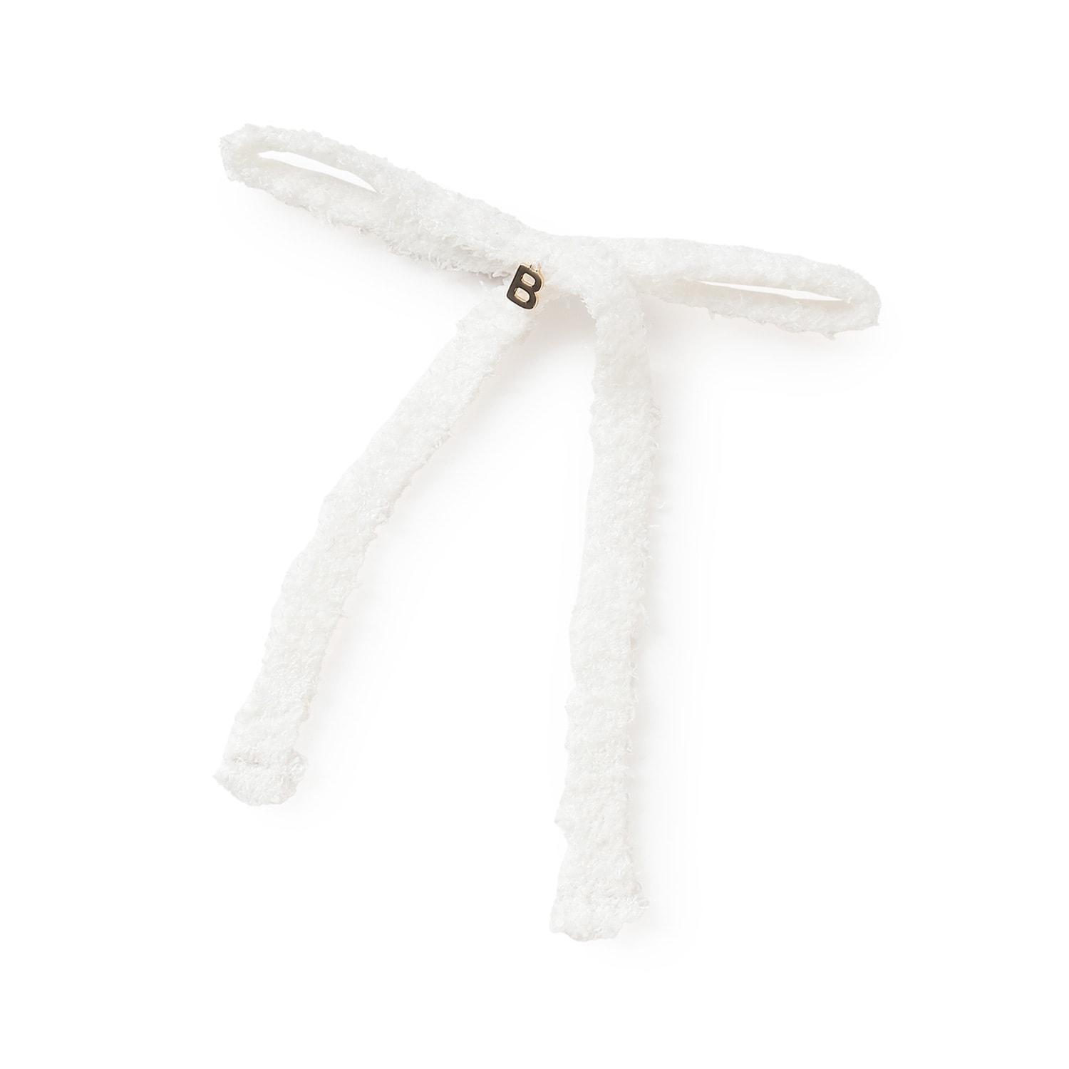 【新品未使用】bibiy ビビィ　リボンバレッタ　ホワイト　本日まで価格 BIBIY. MADE | B. RIBBON HAIR CLIP WHITE｜Bibiy.