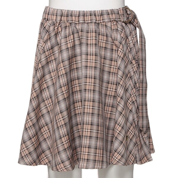 チェック柄切り替えプリーツスカパン