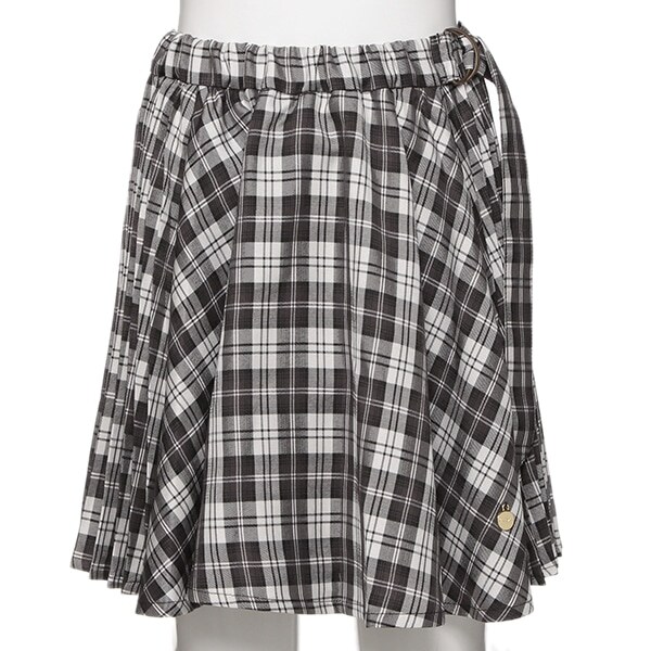 チェック柄切り替えプリーツスカパン