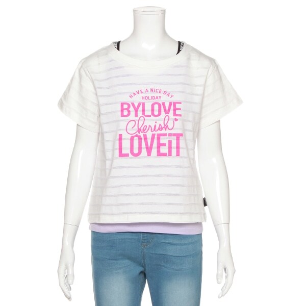 キャミつきボーダーTシャツ