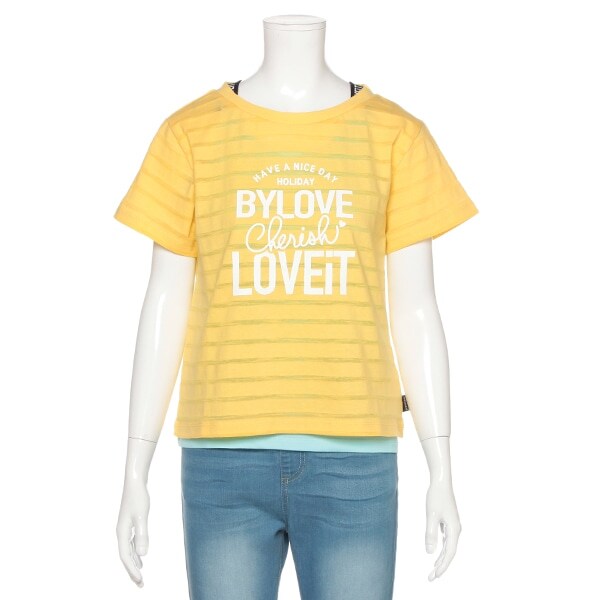 キャミつきボーダーTシャツ