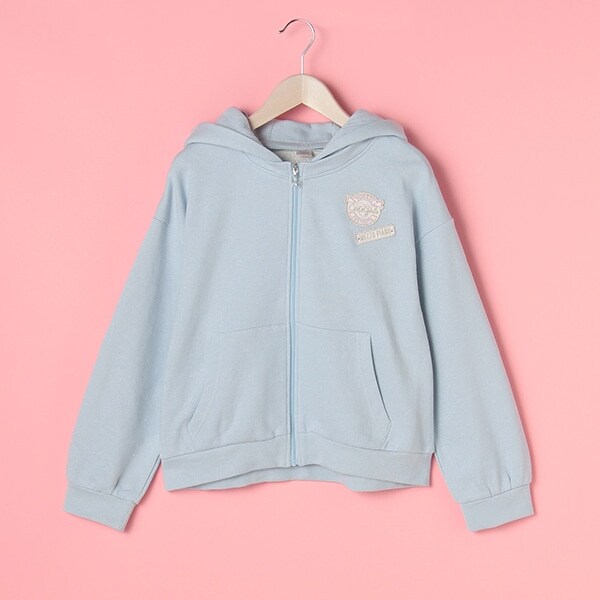 裏毛 ラメジップ式パーカー