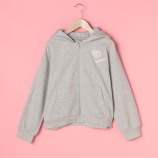 裏毛 ラメジップ式パーカー