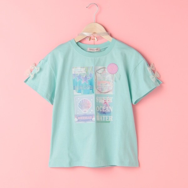 チョーカーつきシェルプリントTシャツ