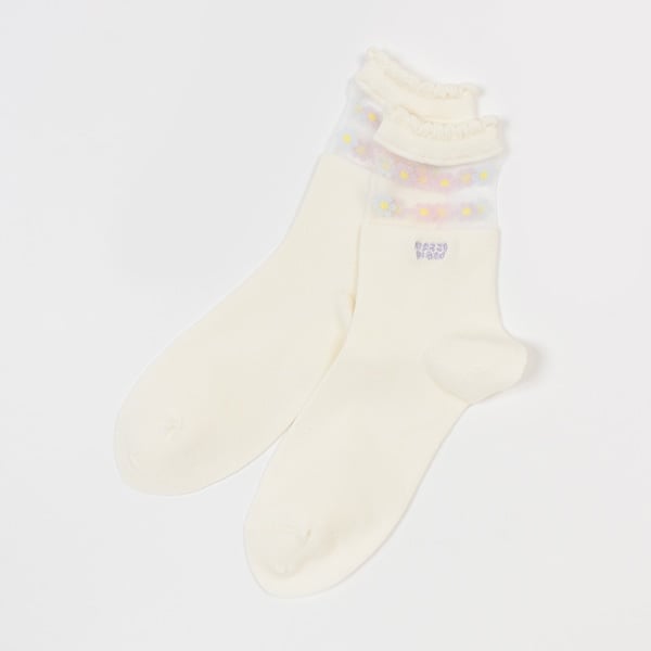 【人気商品再入荷】【直営店で取り扱い無しフラワーシアークルーソックス【日本製】