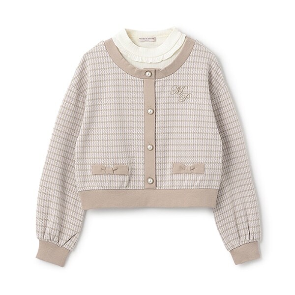 人気商品再入荷】【直営店で取り扱い無し】千鳥柄カーデレイヤード