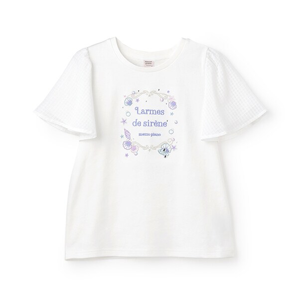 【人気商品再入荷】【直営店で取り扱い無し】シェル刺しゅうフレアスリーブTシャツ