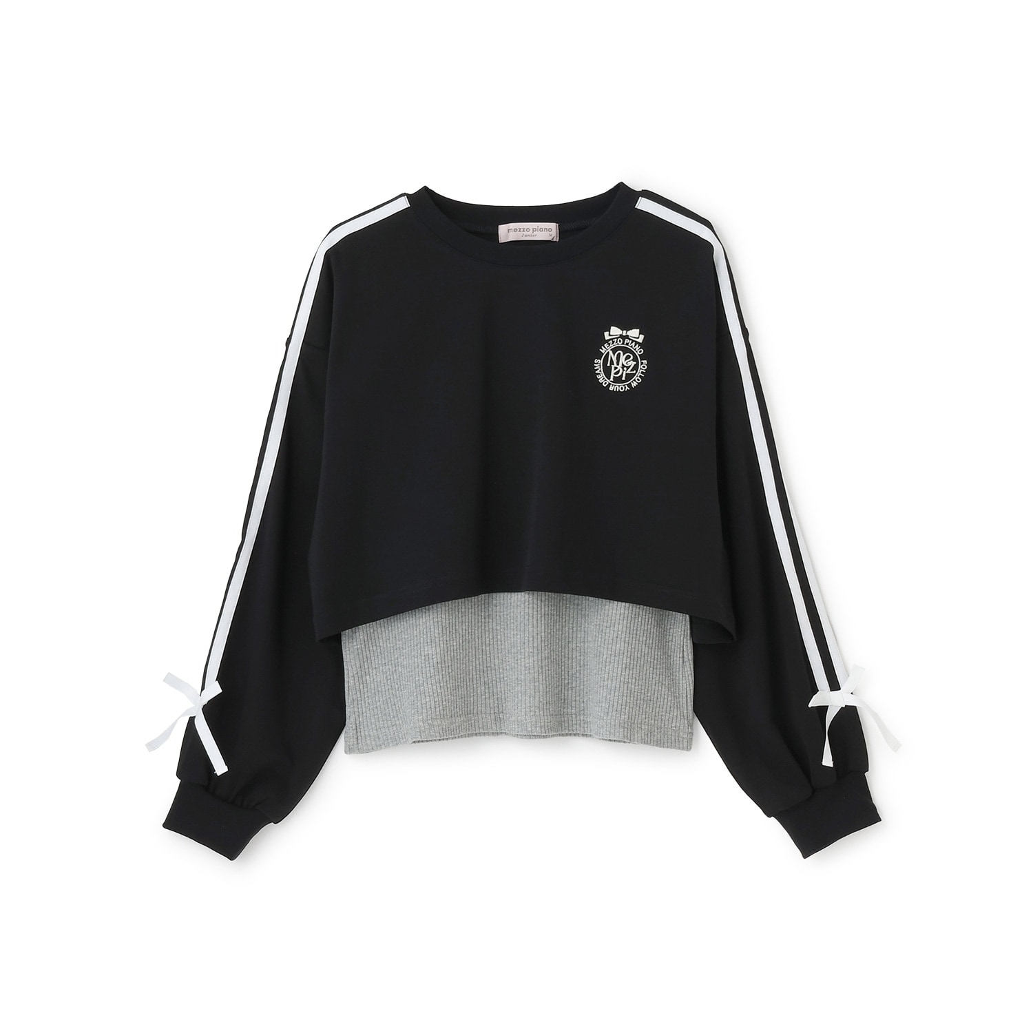 【人気商品再入荷】【直営店で取り扱い無し】サイドライン&リボン長袖Tシャツ　タンクトップセット