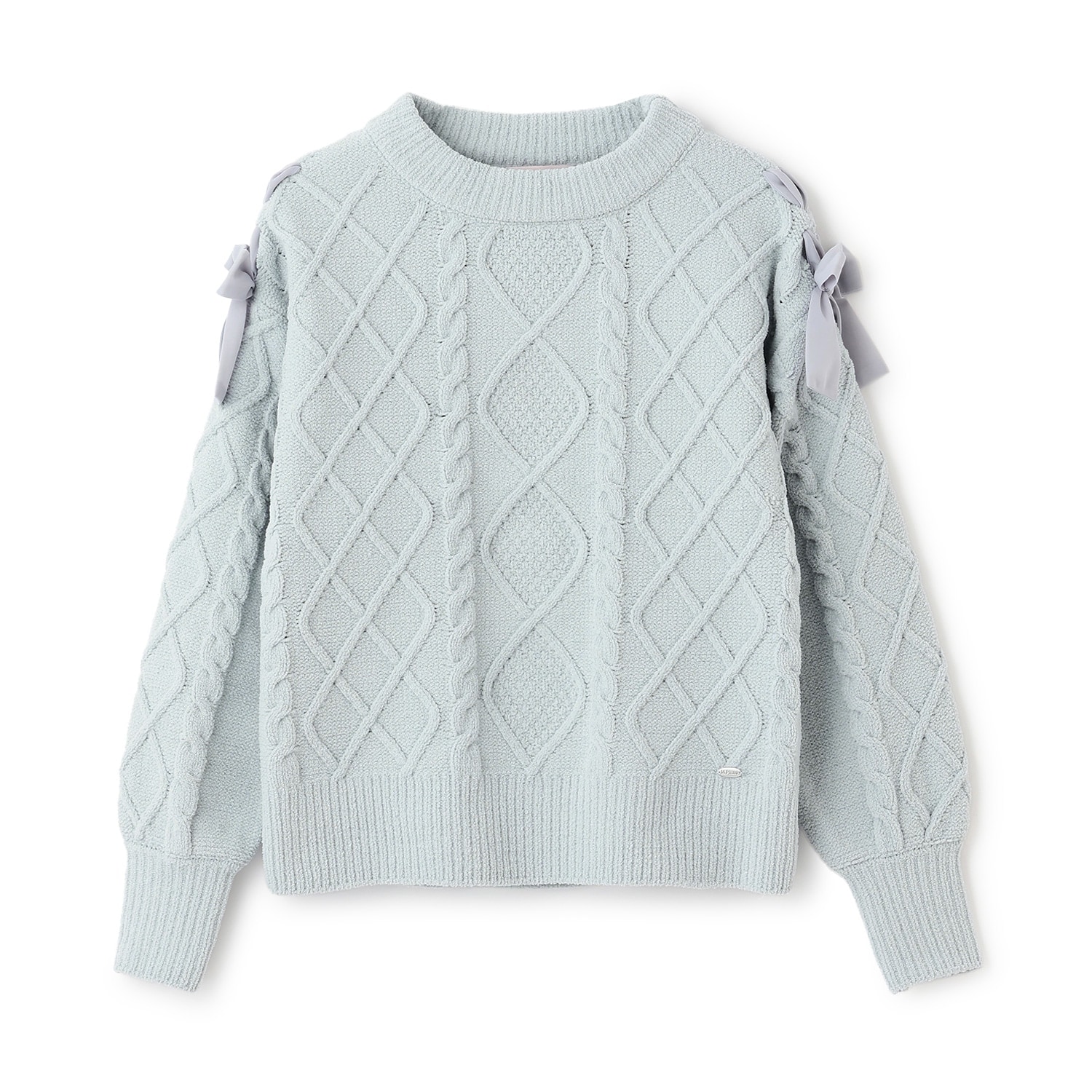 【人気商品再入荷】【直営店で取り扱い無し】肩レースアップ　ラメ入りモールニット