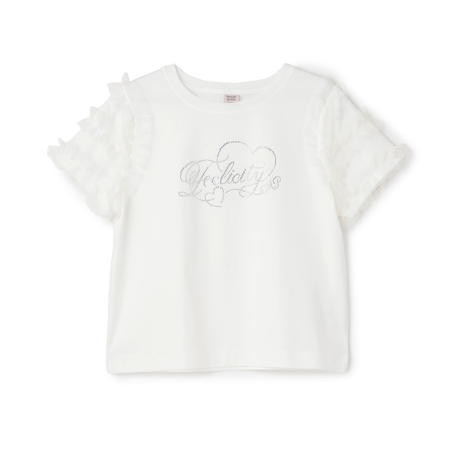 ☆彡袖チュールフリル半袖Tシャツ