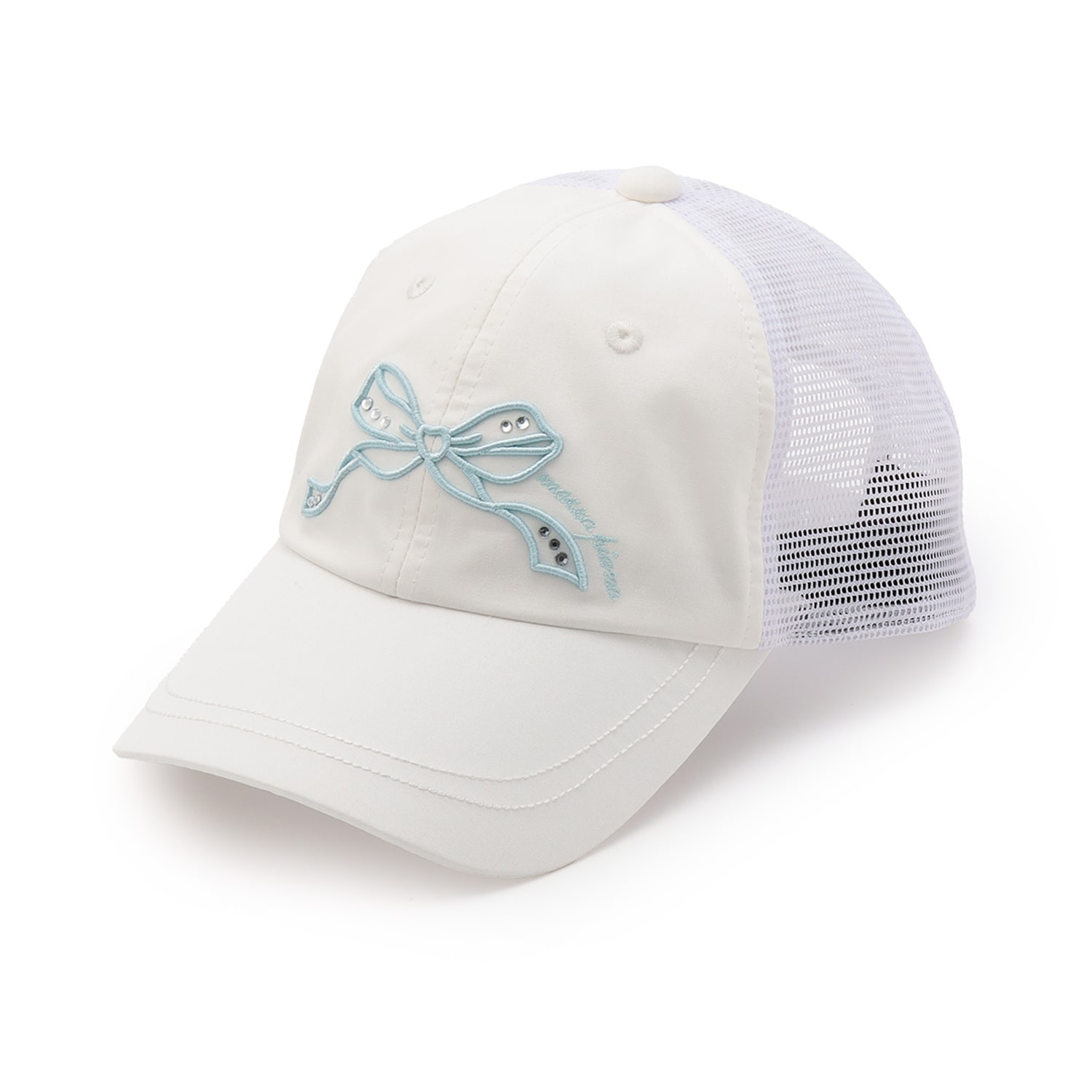 【人気商品再入荷】【直営店で取り扱い無し】【冷感】リボン刺しゅうメッシュキャップ