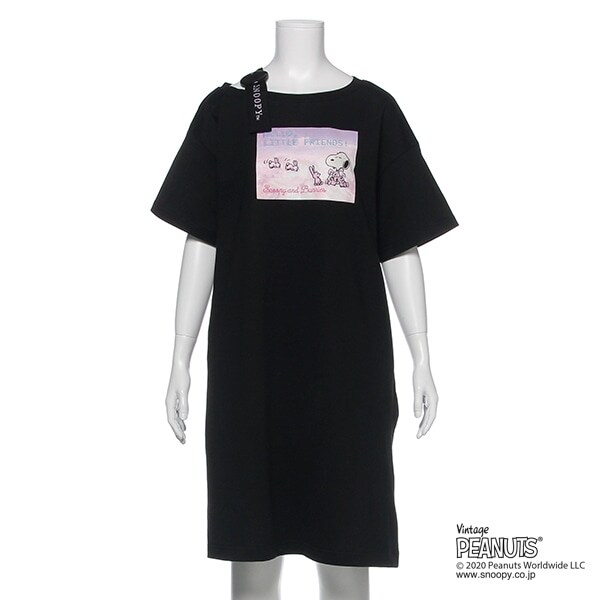 【PEANUTSコラボ】 オーガビッツ 肩ベルトつきTシャツワンピース