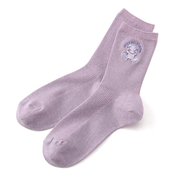 クマ刺しゅうクルーソックス