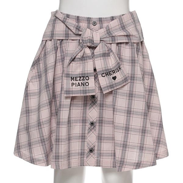 チェック柄前結びスカパン