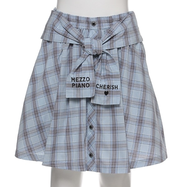 チェック柄前結びスカパン