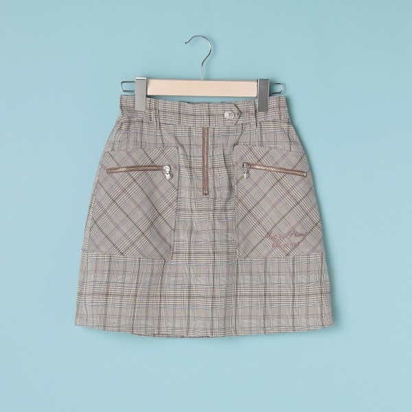 チェック柄台形ジップスカパン