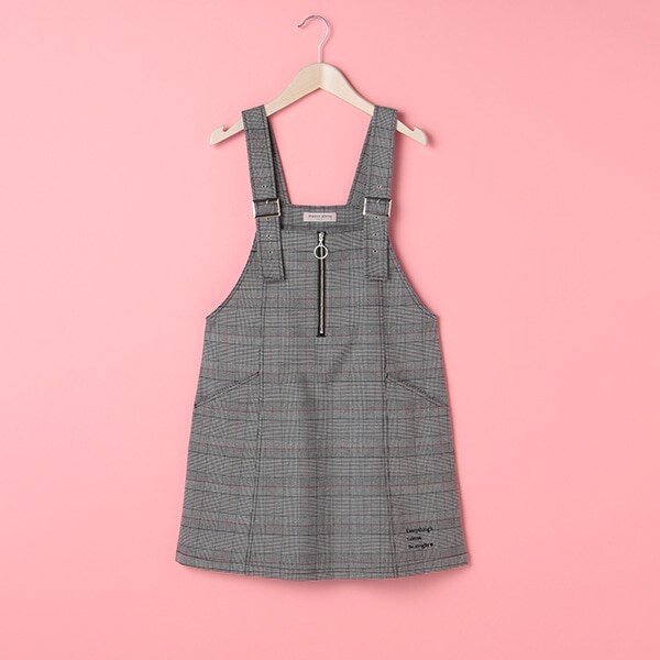 フロントジップつきジャンパースカート