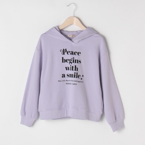 裏毛 ネコロゴプリントパーカー