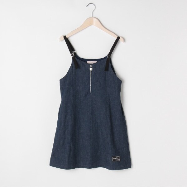 ジップつきカットデニムワンピース