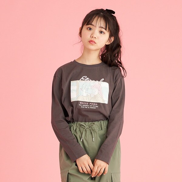 【抗菌防臭】ガーリープリント長袖Tシャツ