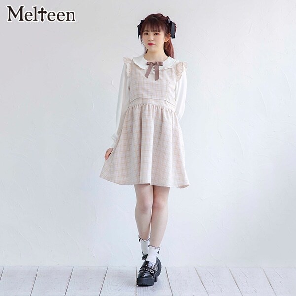 NARUMIYA ONLINE|ナルミヤ オンラインの公式通販サイト【Melteen】 セットアップ風ドッキングワンピース(S(150) 黒): ジュニア NARUMIYA ONLINE|ナルミヤ オンラインの公式通販サイト【Melteen】 セットアップ風ドッキングワンピース(S(150) 黒): ジュニア