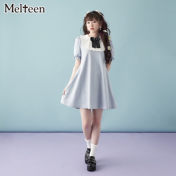 Narumiya Online ナルミヤ オンラインの公式通販サイト Melteen ヨーク切り替えフリルワンピース S 150 黒 ジュニア
