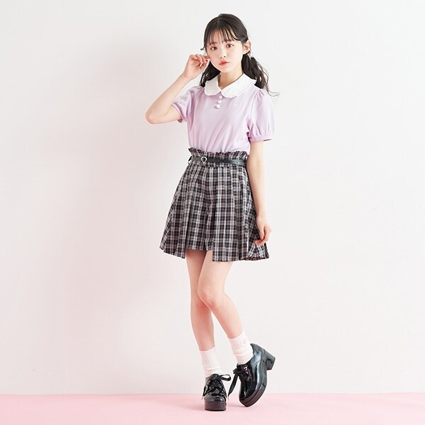 韓国 ベルト付き ハーフプリーツ スカパン おしゃれ かわいい 588973-yy2021062506.jpg