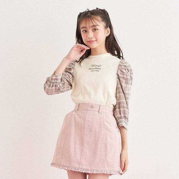 パワショルテレコ7分袖Tシャツ(S(140) アイボリー): ジュニア ナルミヤ オンライン公式サイト 美品 JENNI love ネックフリルTシャツ 140cm
