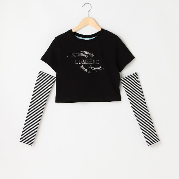 アームカバーつきキラキラ短丈チビTシャツ