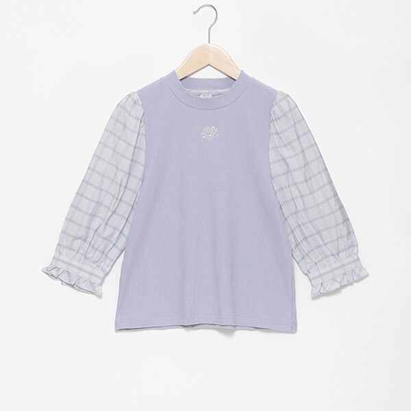 袖布帛テレコTシャツ（7分丈）