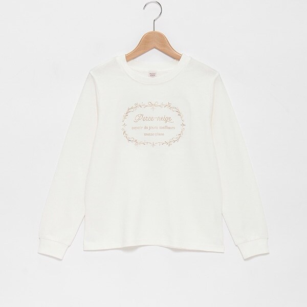 刺しゅうフレーム長袖Tシャツ