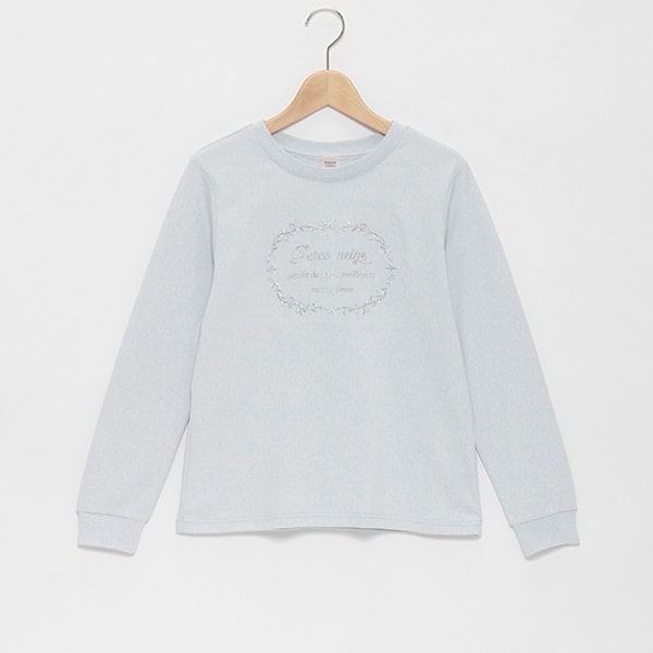 刺しゅうフレーム長袖Tシャツ