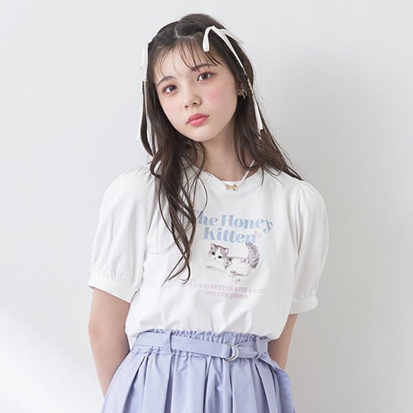 【GOOD PRICE】パフ袖こねこTシャツ