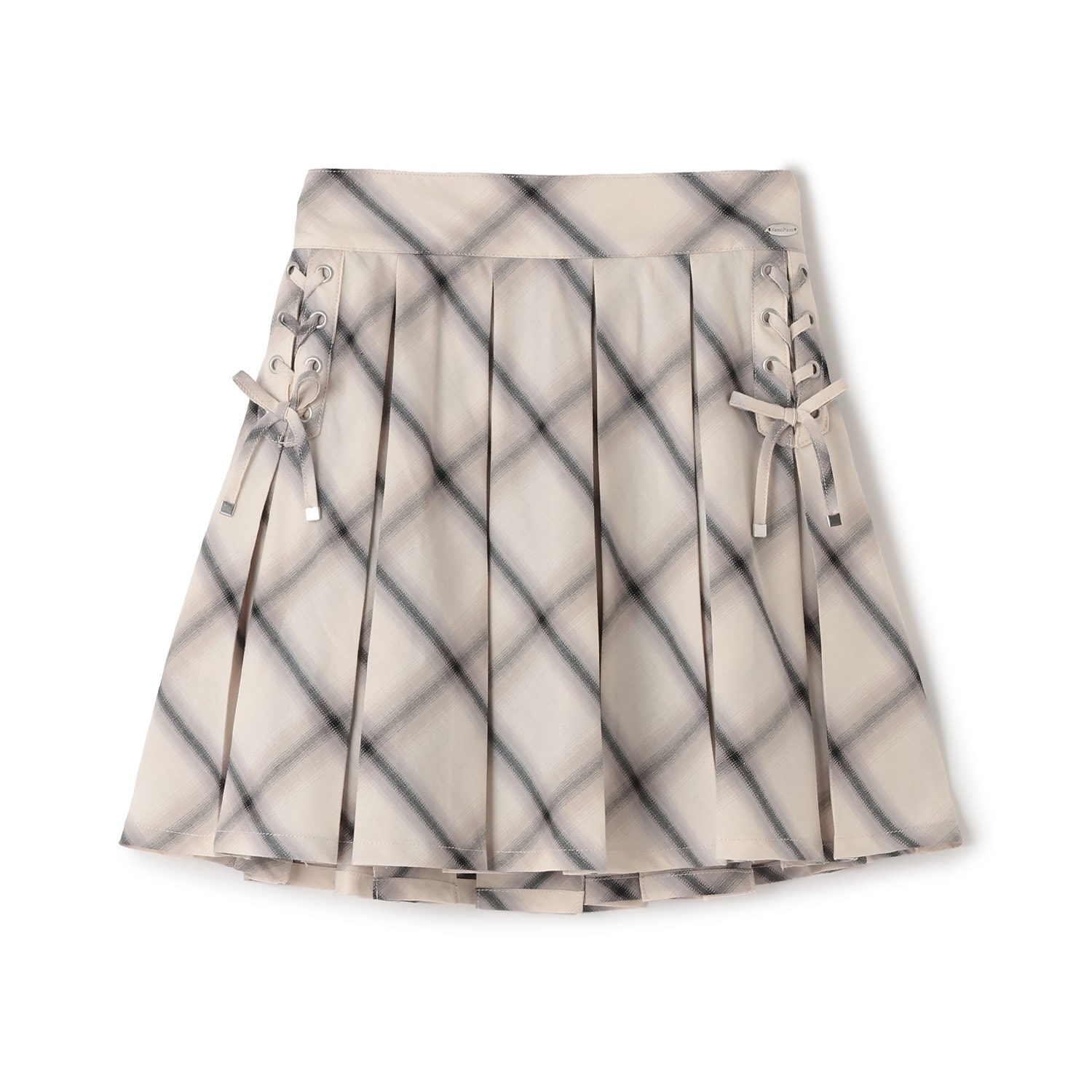 レースアップボックスプリーツスカパン