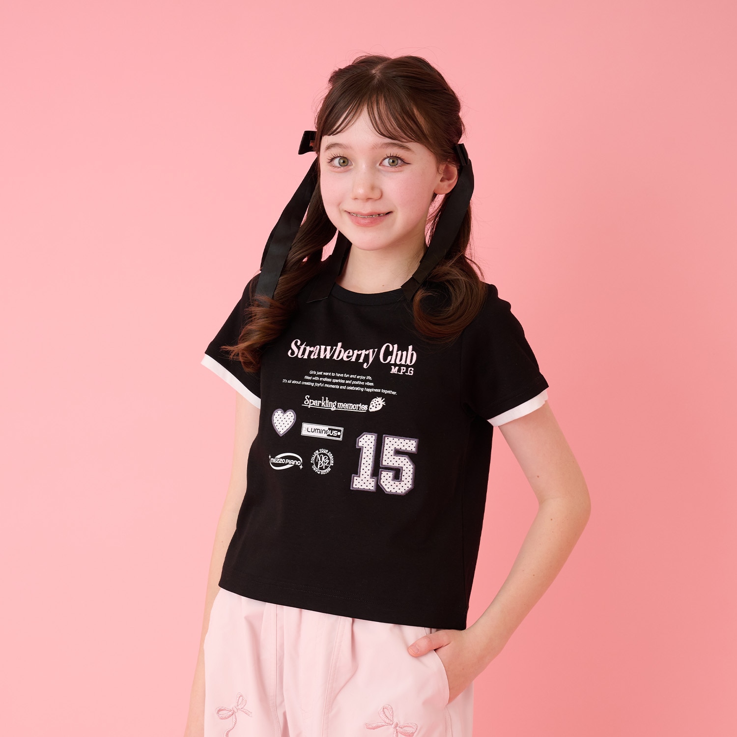 【接触冷感】ドットアップリケTシャツ